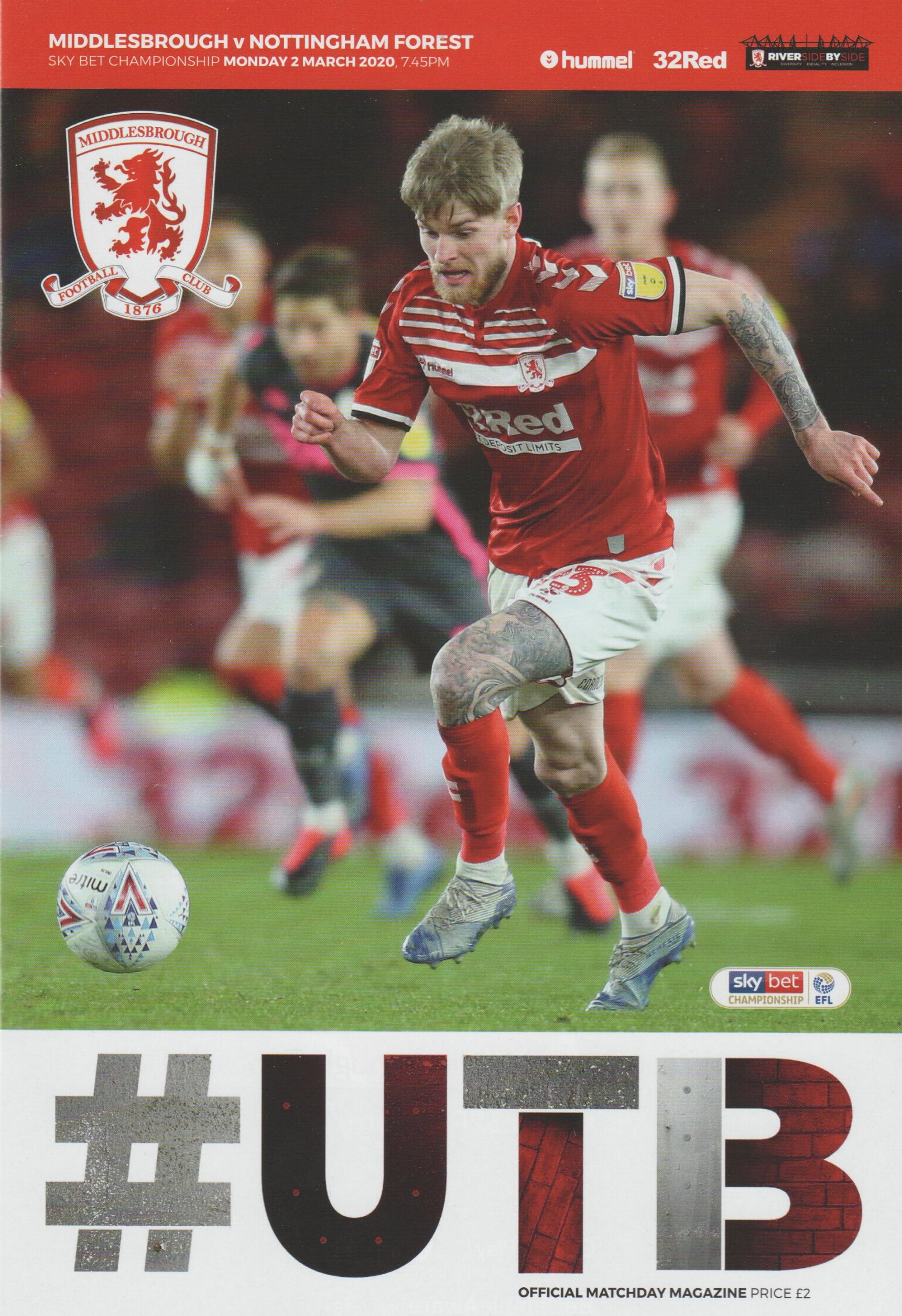 MIDDLESBROUGH v NOTTINGHAM FOREST 2019/20
